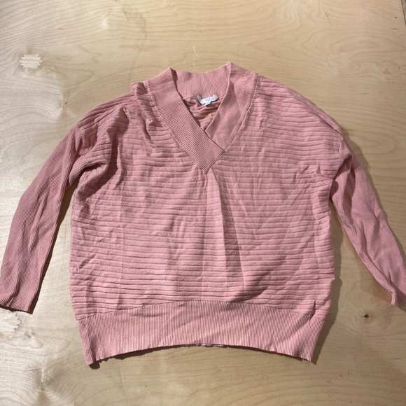 Time and Tru Pink V-Neck Women's Sweater Large (12-14) (MO) - Picture 2 of 15
